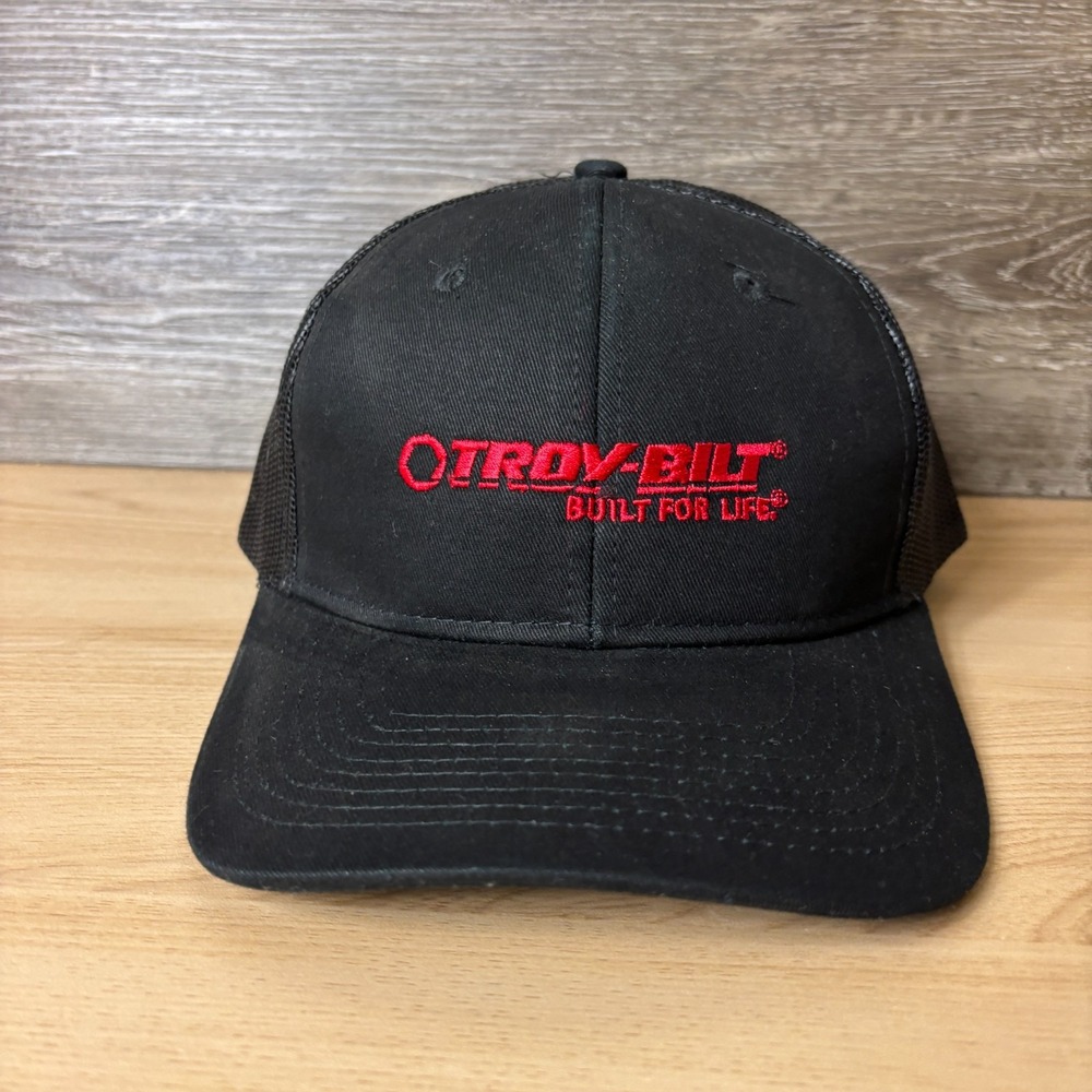 Troy Bilt Hat Cap Snap Back Black Red Mesh Trucker Outdoor Built For Life
